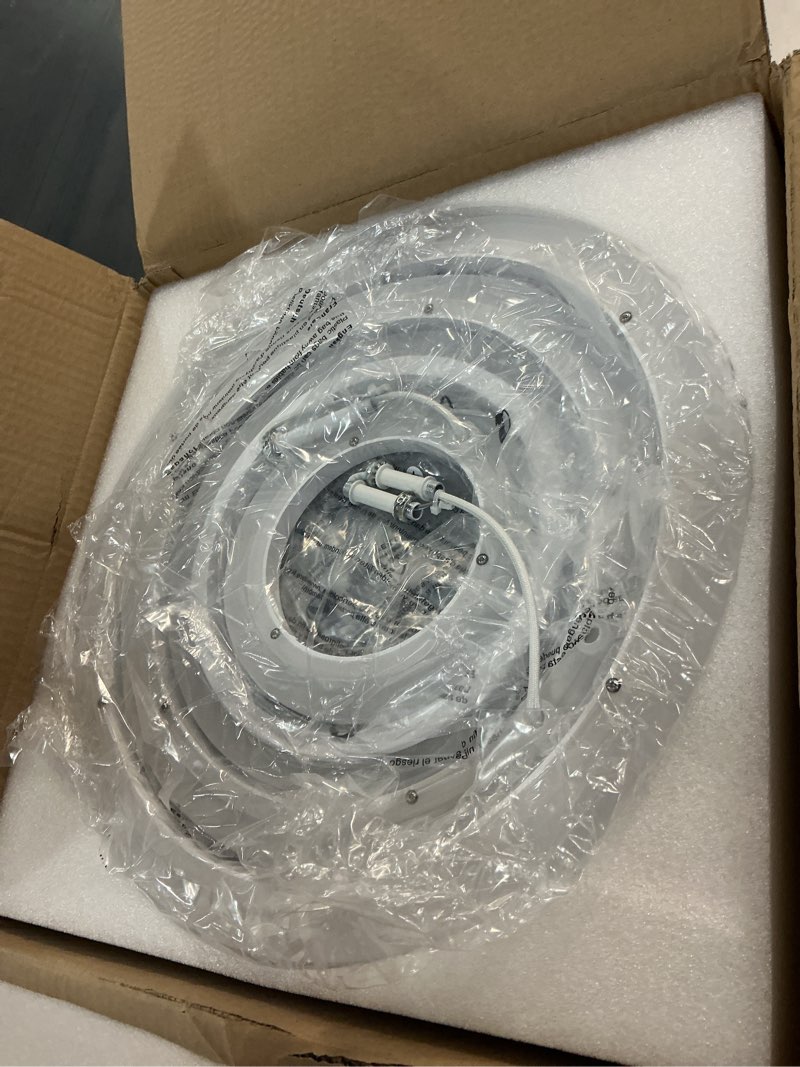 Condition photo showing Good Condition for Modern LED Ceiling Light, Dimmable LED Chandelier Flush Mount Ceiling Lights, Remote Control Acrylic Ring Ceiling Lamp Fixture for Living Room Dining Room Bedroom (White, 8 Rings)