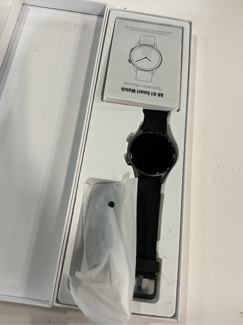 Condition photo showing New/Like New for Fitpolo Smart Watch for Men Women,1.3" AMOLED Touchscreen Fitness Tracker, Make/Answer Calls, Heart Rate SpO2 Monitor, IP68 Waterproof, Sleep & Activity Tracking Smartwatch for Android Phones iPhone Black