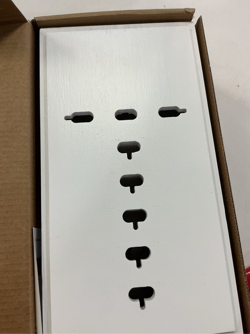 Condition photo showing Good Condition for pezin & hulin multi charger station organizer rack, bamboo cable management box, power strips and cord hider, nightstand device organizer (include 6 cables)(no power charging supply) -white white (no charger)