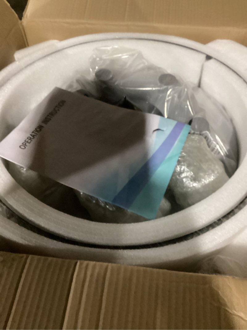 Condition photo showing Good Condition for YYJLX 6-Light Modern Large Crystal Chandelier Black Metal E26 Semi Flush Mount Round Light Fixture Ceiling Lamp Farmhouse for Dining Living Room Laundry Foyer Kitchen Balcony Bedroom