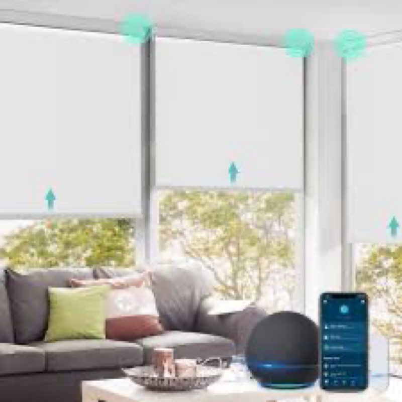 Allesin No Drill Motorized Blinds with Remote | Rechargeable Smart Blackout Roller Shades, Cordless 