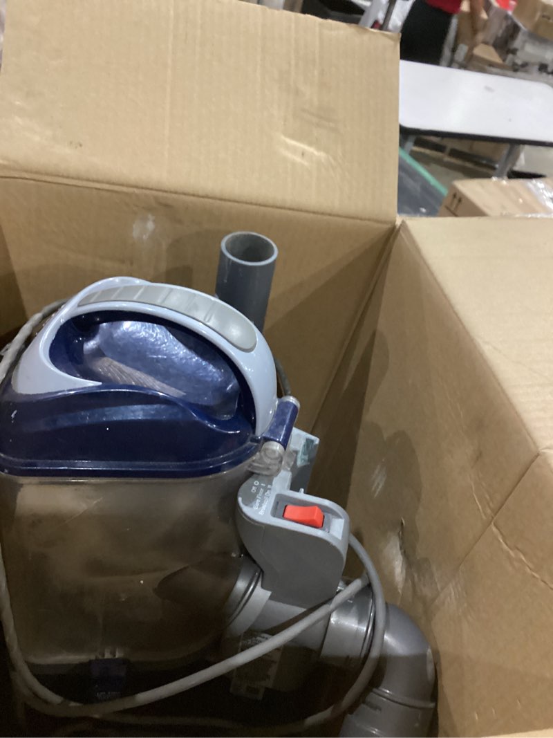 Condition photo showing As Is for shark upright vacuum, navigator lift-away deluxe with large dust cup capacity, hepa filter, swivel steering, upholstery tool & crevice tool, blue, nv360
