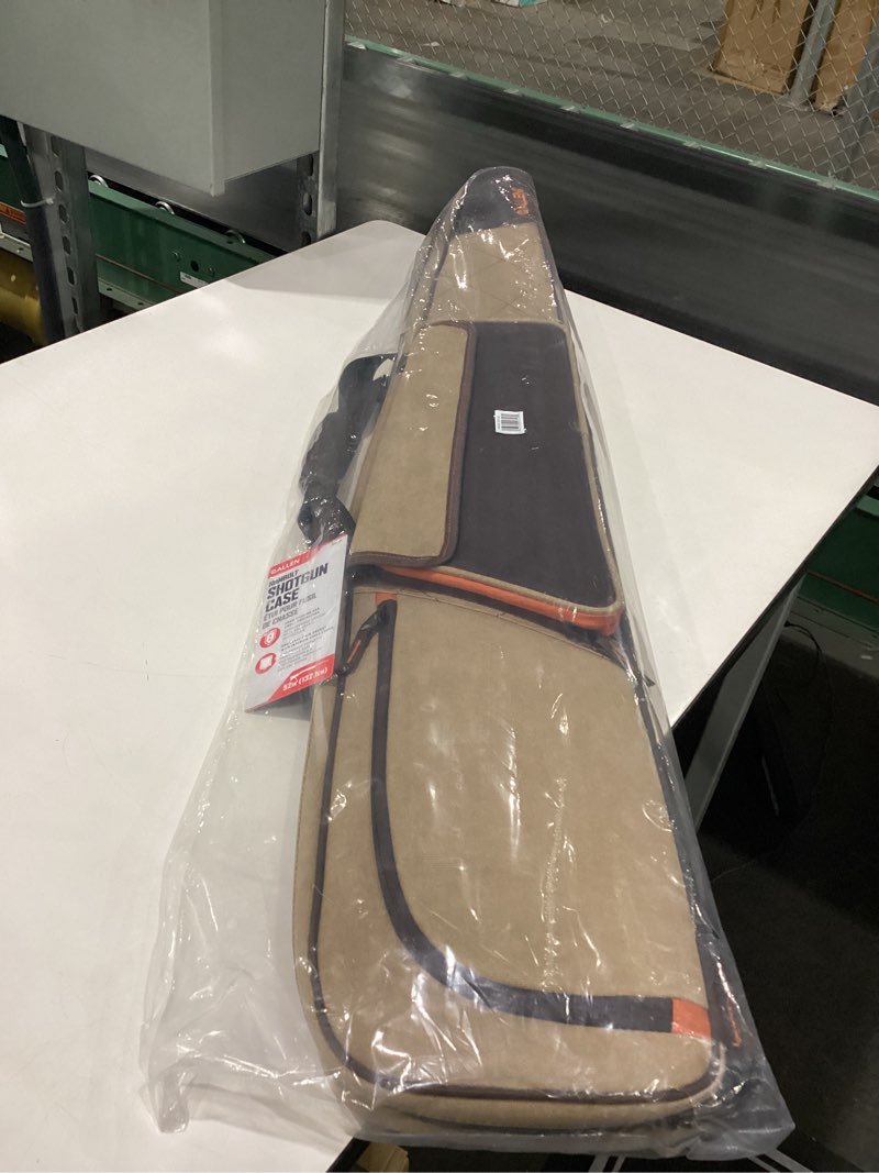 Condition photo showing New/Like New for Allen Company Humbolt Shotgun Gun Case, 52 inches, 2 Pockets with Shell Loops, Rear Zippered Pocket, Lockable, 100% Cotton Canvas Exterior with Brown Endura Accents, Tan/Brown, One Size