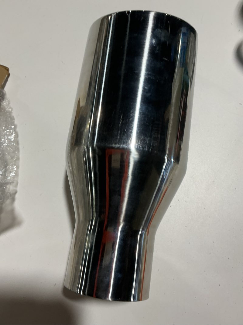 Condition photo showing Good Condition for LCGP Exhaust Tip 3" Inlet 5" Outlet 12" Overall Length, Bolt On, Stainless Steel Polished Exhaust Tail Pipe 3" x 5" x 12" Polished