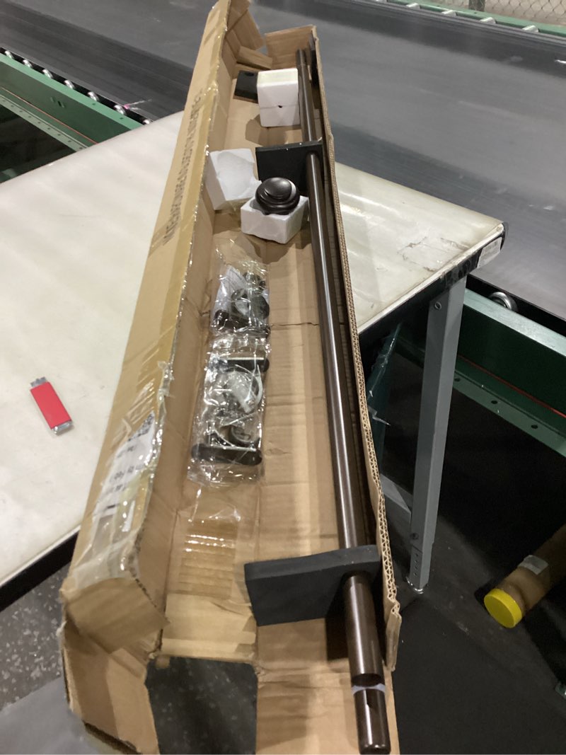 Condition photo showing New/Like New for 72-144 Inches Curtain Rods for Window, Vimayta 1 Inch Diameter Drapery Rod with Resin Finials, Ideal Adjustable Heavy Duty Single Curtains Rod for Bedroom, Living Room Decoration, Dark Bronze Dark Bronze 72"-144"