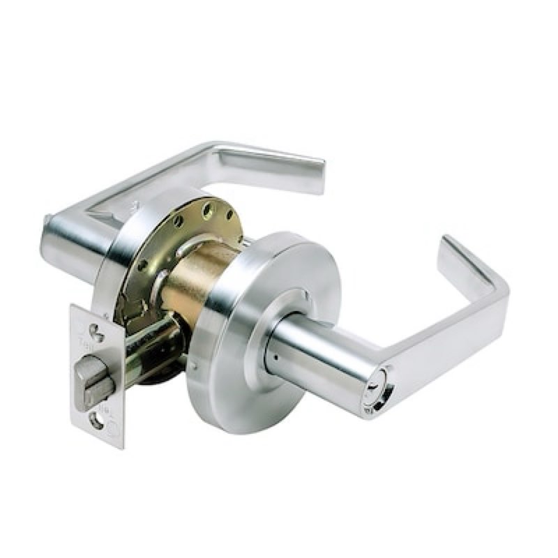 tell manufacturing lc2600 heavy duty cortland satin chrome interior or exterior keyed entry door