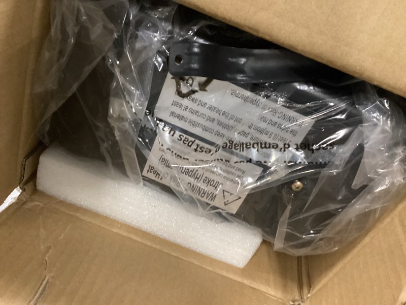 Condition photo showing As Is for Milkhouse Space Heater, 1300W/1500W Electric Heater with Thermostat, 3 Heat Settings, Safe and Quiet Heater for Garage Workshop Warehouse, Black 2-Pack Black-2 Pack