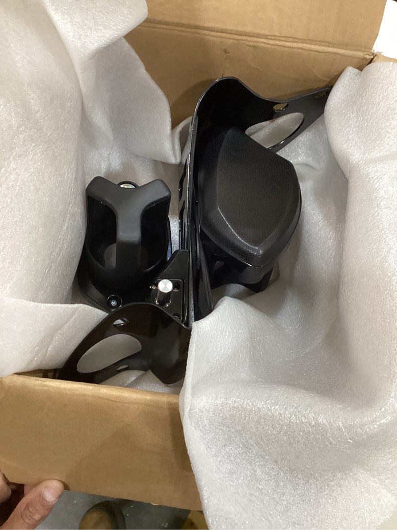 Condition photo showing Good Condition for Motorcycle Passenger Armrests Adjustable with Cup Holder for Harley Touring Electra Glides Road Glide Ultra Tri Glide 2014-2024 Motorbike Accessories Parts Black For 2014-2023-Black