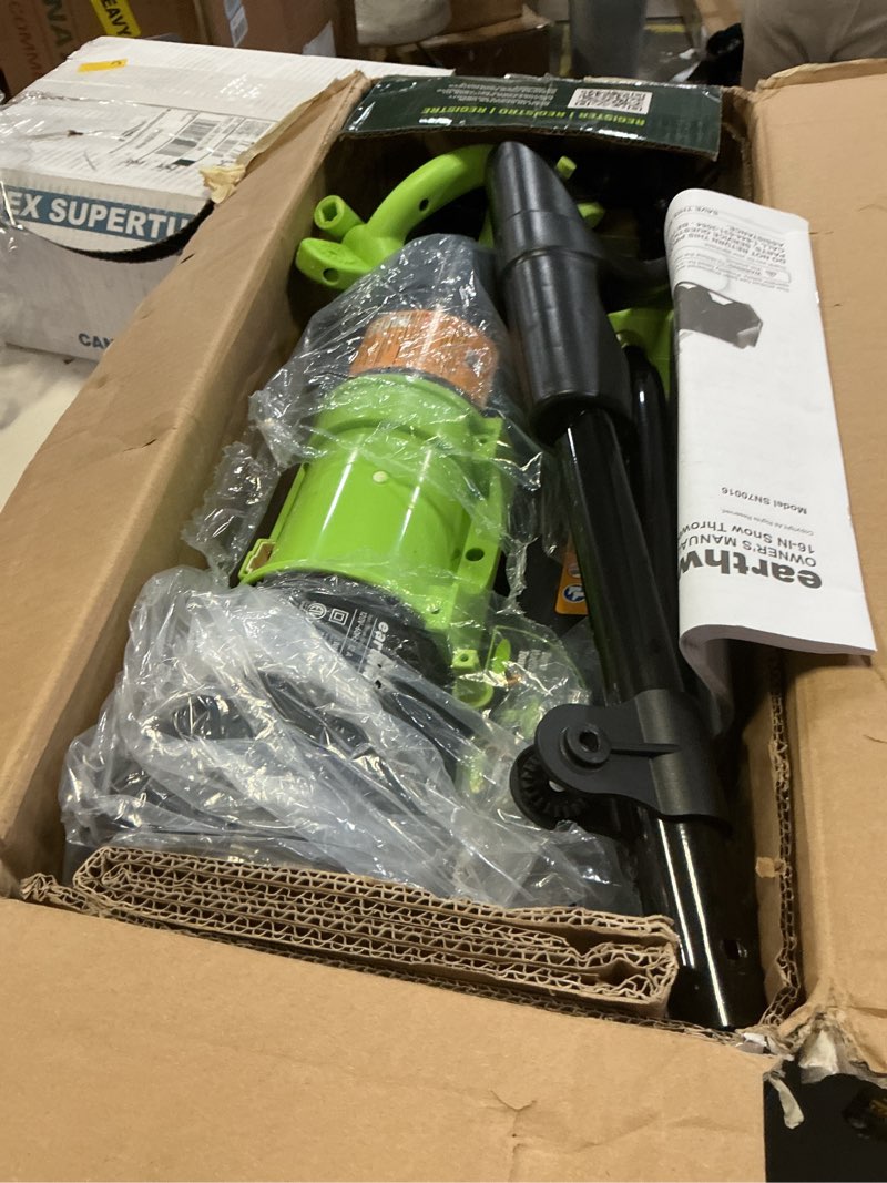 Condition photo showing As Is for earthwise 16  wide snow shovel  corded electric snow thrower shovel - 430 lbs/minute  sn70016