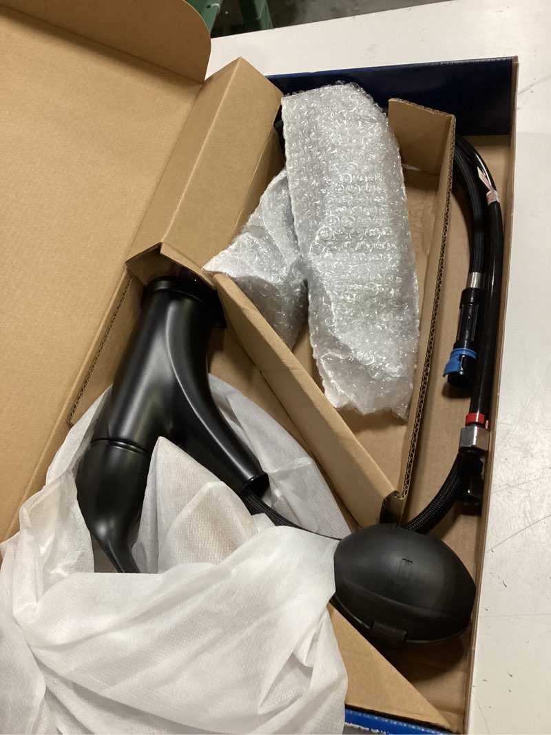 Condition photo showing Good Condition for project source everfield matte black single handle deck-mount pull-out kitchen faucet with sprayer (includes deck plate)