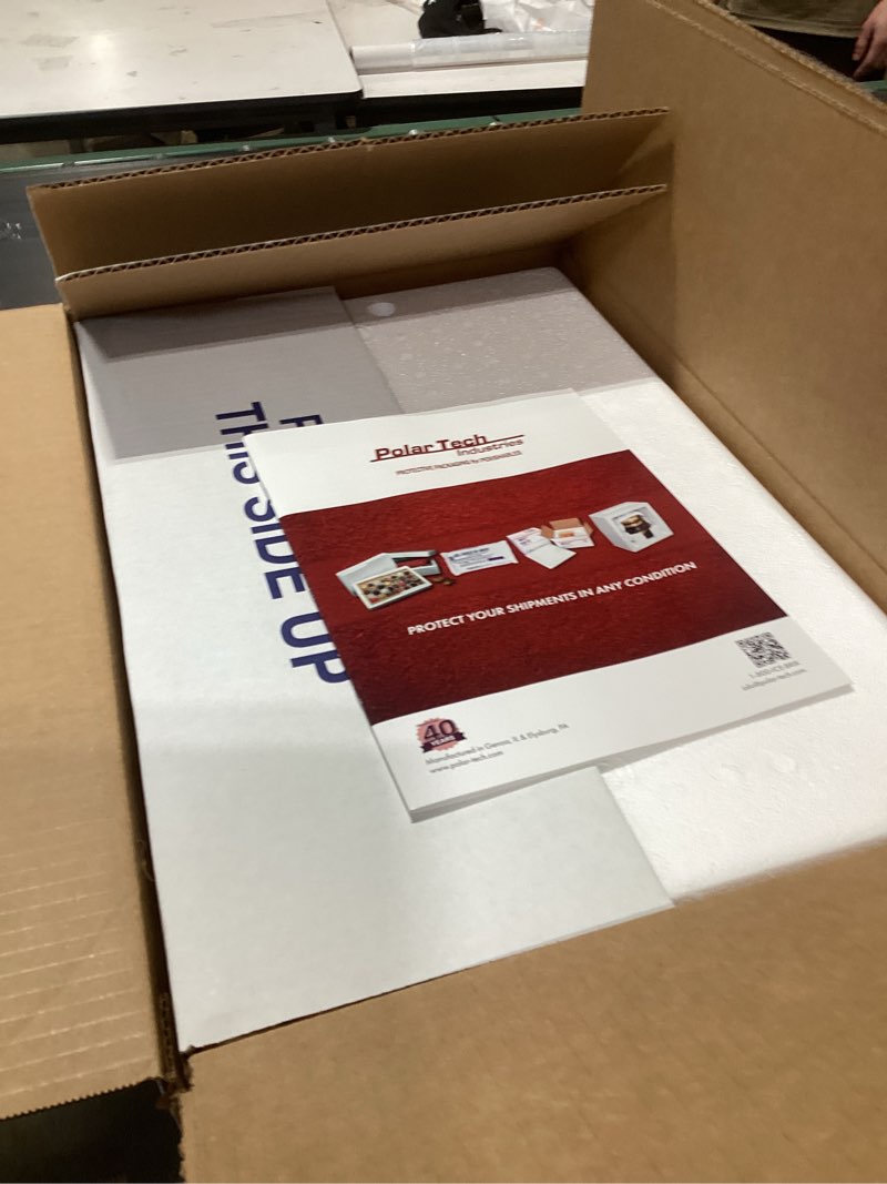 polar tech 209c thermo chill insulated carton with foam shipper, white, small, 8" length x 6" width x 9" depth (pack of 4)