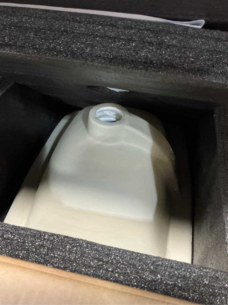 Bathroom Vessel Sink 18" x 14" Semi Recessed Sink White Drop in ceramic Sink with Overflow Modern Si