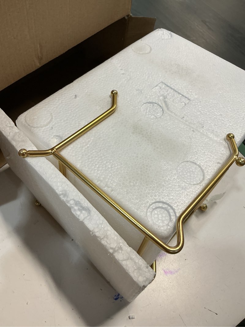 Condition photo showing Good Condition for 2 Tier Ceramic Fruit Bowl for Kitchen Counter, Tiered Fruit Basket for Countertop, Modern Multi Layer Fruit Display Stand for Party, Cute (Gold-rimmed, Small) Gold-rimmed Small