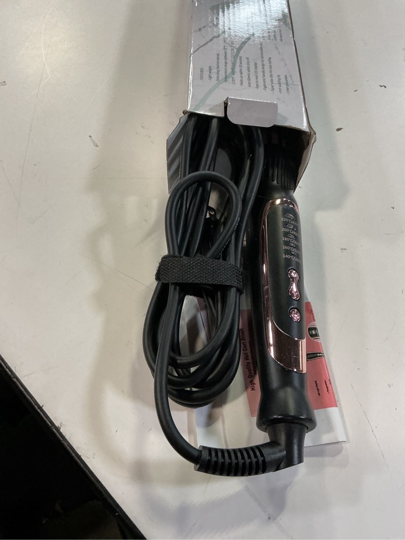 Condition photo showing As Is for thermal brush, heated round brush & curling iron with ceramic ionic technology, hair tools for volumizing & styling, travel-friendly hot comb with adjustable temperature?rose gold 1.25 inch?