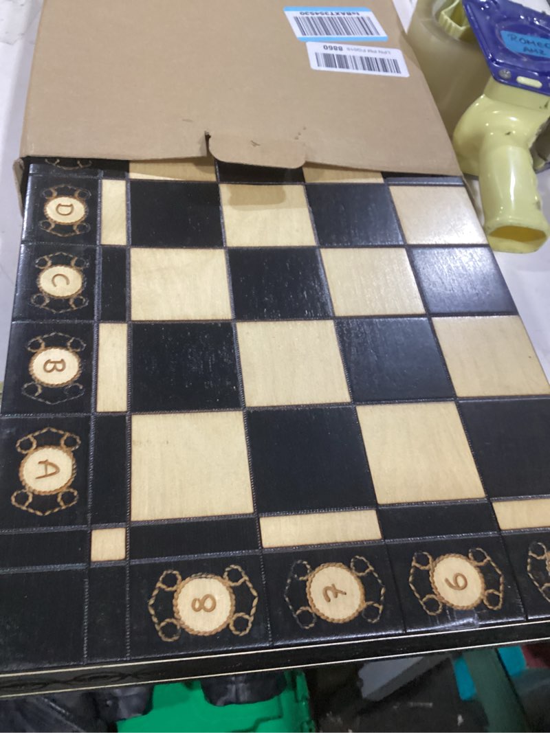 Condition photo showing Good Condition for Beautiful Handcrafted Wooden Chess Set with Wooden Board and Handcrafted Chess Pieces - Gift idea Products (21" (55 cm) Black)