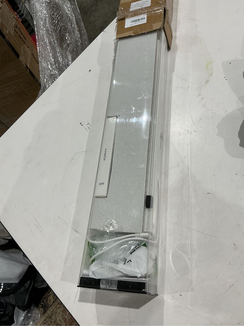 Condition photo showing As Is for motorized blinds with remote control, custom blackout smart blinds [with cover],electric blinds with complimentary solar panel, cordless automatic roller shades for windows (white?30"w x 72"h) a-white (solar panels charging) 30 x 72
