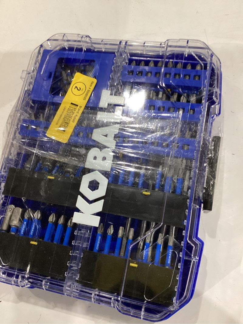 Condition photo showing As Is for kobalt 3/8-in x 1-in phillips/torx impact driver bit set 105 -piece