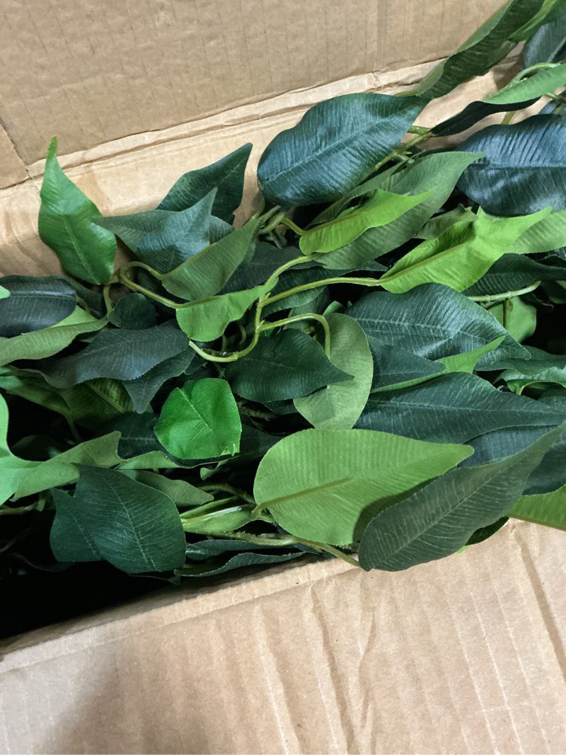 Condition photo showing Good Condition for haihong 2packs 6ft artificial ficus trees with realistic leaves and natural trunk, faux ficus tree with sturdy plastic nursery pot, fake ficus tree for office home farmhouse for indoor outdoor decor 2packs 6ft ficus tree