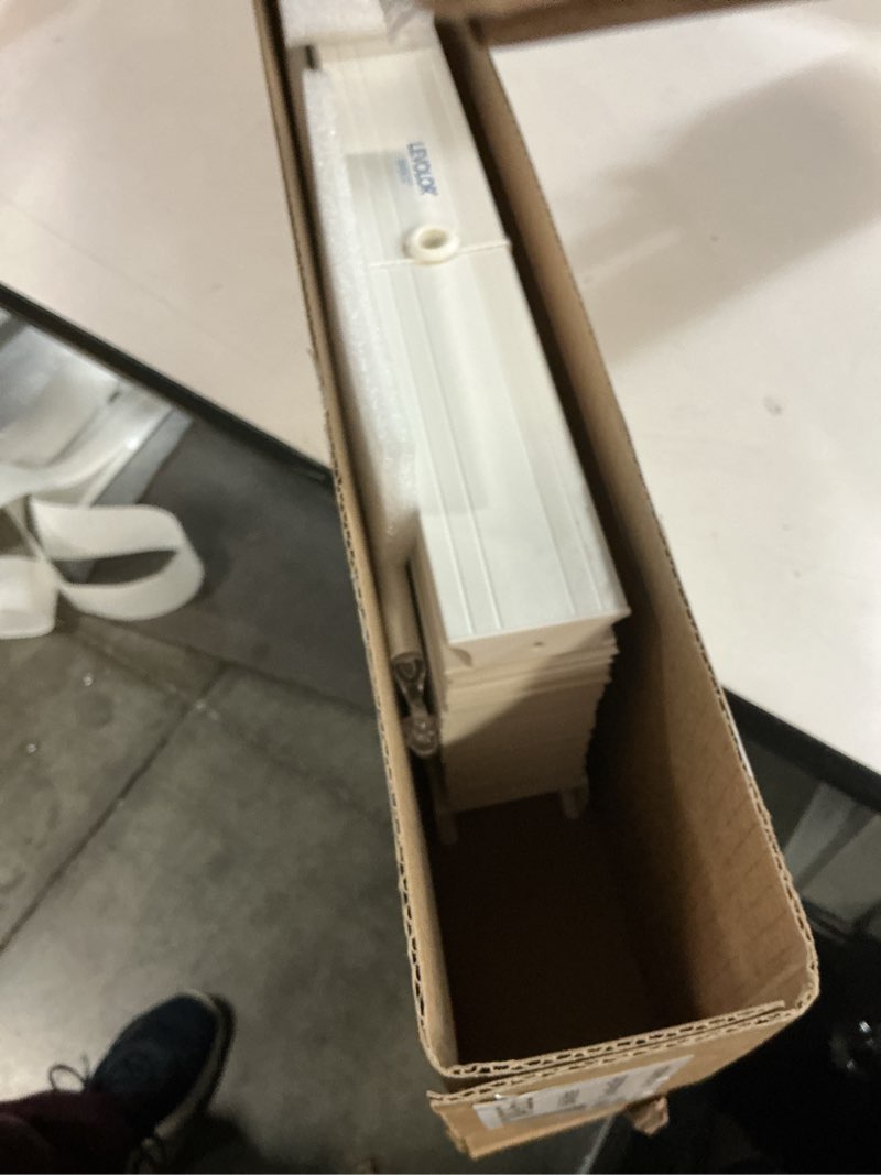 Condition photo showing Good Condition for LEVOLOR Basics Cordless Light Filtering Faux Wood Blinds, Easy to Install 2” Blinds for Windows, Timeless Look, Fits up to 30” Width and 64” Length, Home Solution for Any Space or Room 30"W x 64"H White 1
