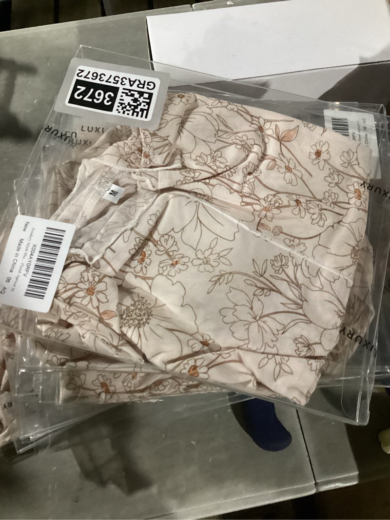 Condition photo showing Good Condition for Women's Sheer Floral Long Sleeve Layering Top Ruffled Mock Neck Sheer Blouse for Casual Brunch Party Club Night Date Outfits Medium A Floral Apricot