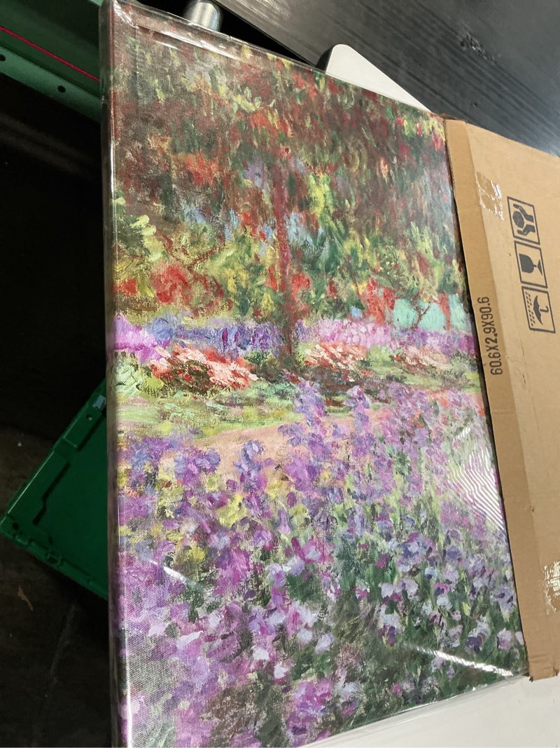 Condition photo showing Good Condition for weiyiart irises in monet's garden, 1900 by claude monet - impressionism art print picture artwork for living room bedroom home kitchendecorations24x36 24"l x 36"w flower5