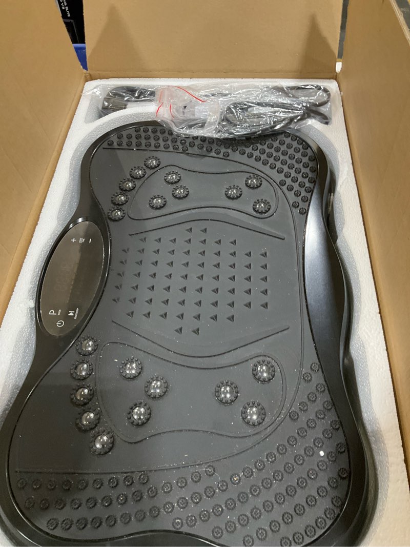 Condition photo showing As Is for Vibration Plate Exercise Machine, 130 Levels Full Body Workout Vibrating Plate for Lymphatic Drainage Weight Loss, 450 Lbs Capacity Shake Fitness Platform with Resistance Bands Bluetooth for Women Men