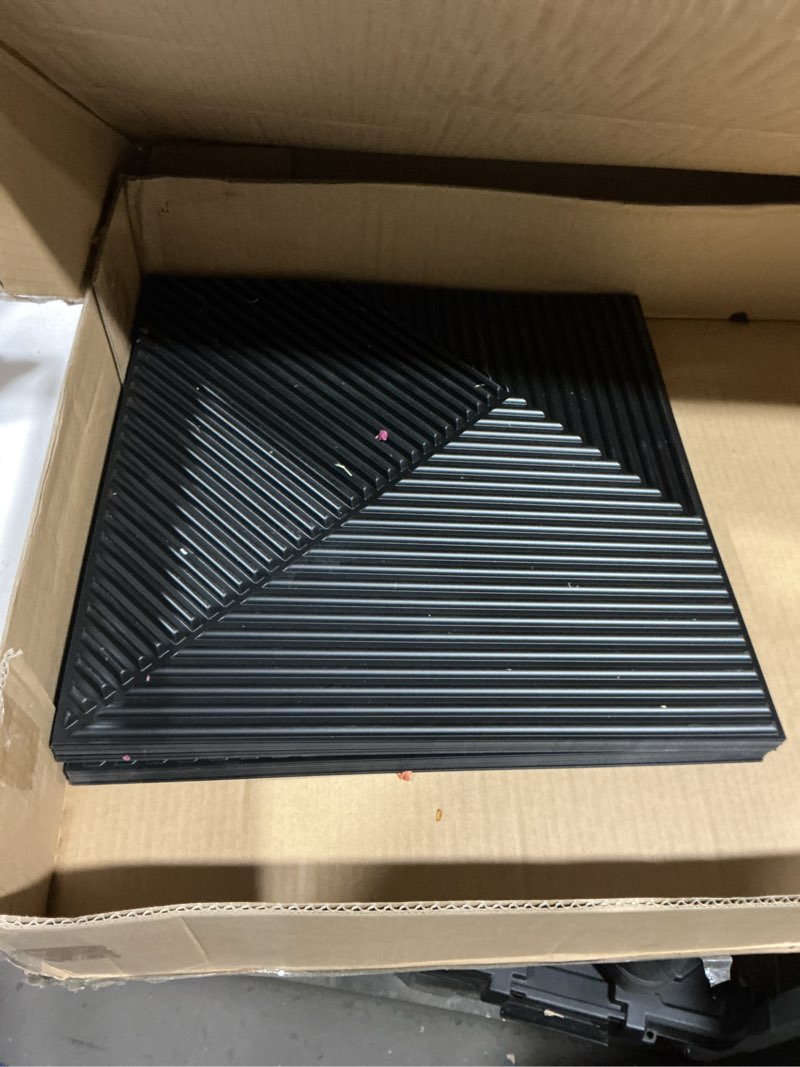 Condition photo showing Good Condition for wowstar 12-pack 3d wall panels 19.7" x 19.7", black slat wall panels for living room wall decor, modern black wall covering for home & office