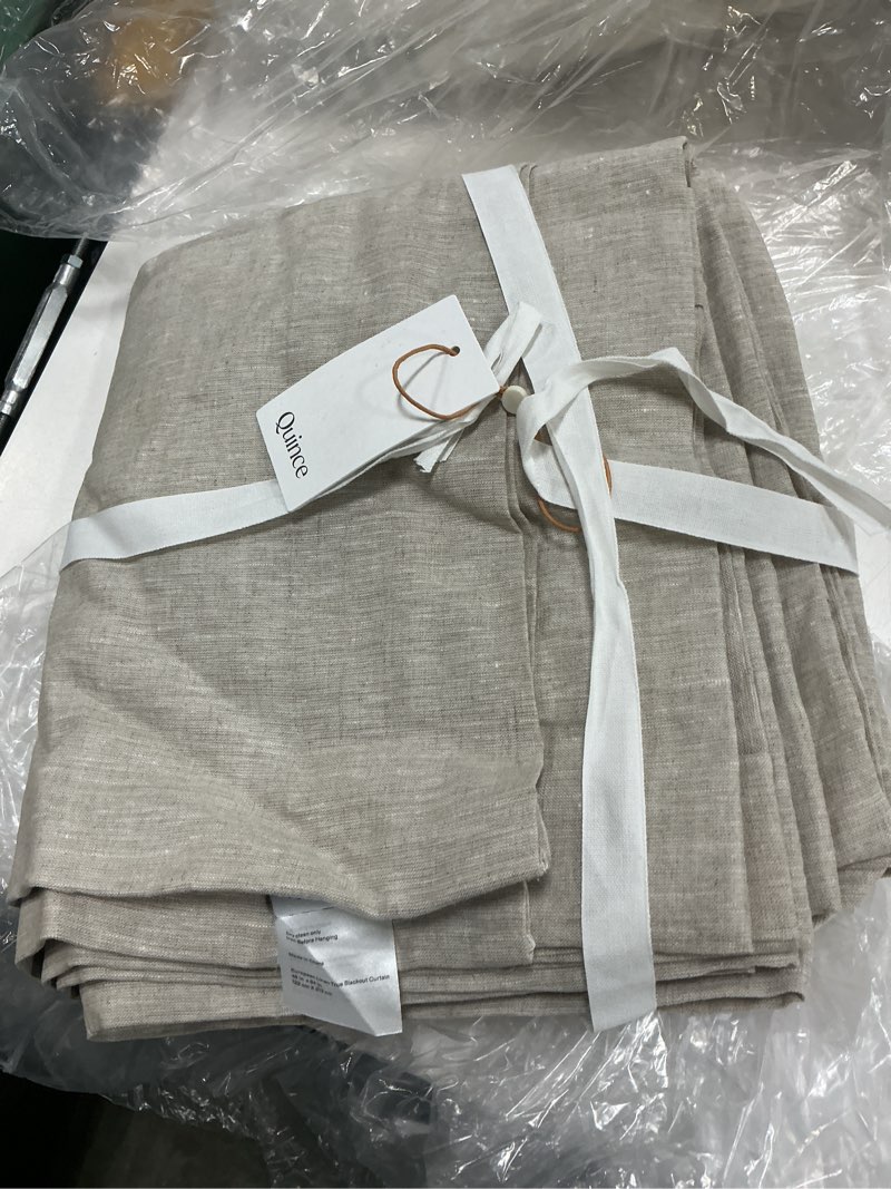 Condition photo showing Good Condition for quince european linen true blackout curtain - single panel color flax 48*84 inc 