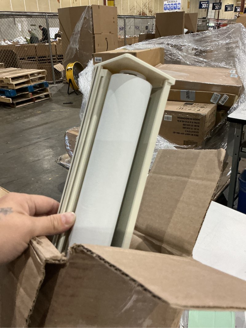 Condition photo showing As Is for aosky blackout roller shades cordless blinds for windows, free-stop shades with valance, thermal insulated fabric, uv protection, blinds for home and office (41" w x 72" h, linen beige linen beige 41"w x 72"h
