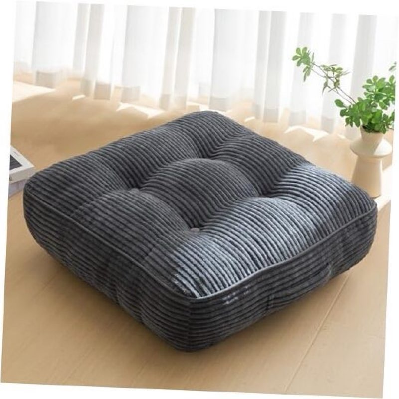 6\" washable floor pillow cushion for adults, 6\" thick(pack of 1) dark grey
