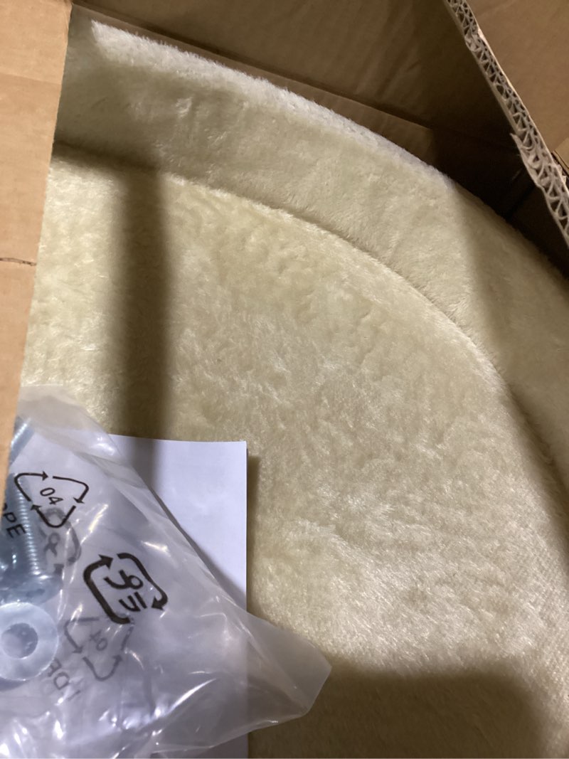 Condition photo showing As Is for Amazon Basics Multi- Platform Cat Tree with Scratching Post for Indoor Cats up to 25lbs, 18 x 14 x 22 Inches, Beige Platform Beige