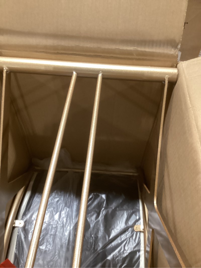 Condition photo showing New/Like New for CHSSIH Vanity Stool Chair for Makeup - Small Backless Leather Stool for Vanity - Modern Ottoman Bench Seat with Metal X Legs, Footstool for Bathroom & Living Room - Gold