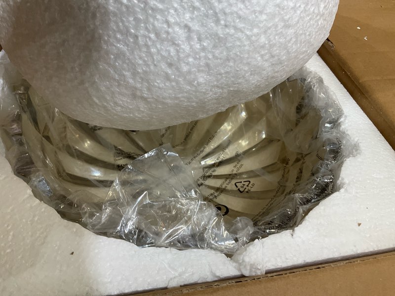 Condition photo showing As Is for Semi Flush Mount Ceiling Light, 3-Light Kitchen Ceiling Lighting Fixtures with Cognac Glass Lampshade, Gold Modern Chandelier for Living Room Bedroom Hallway