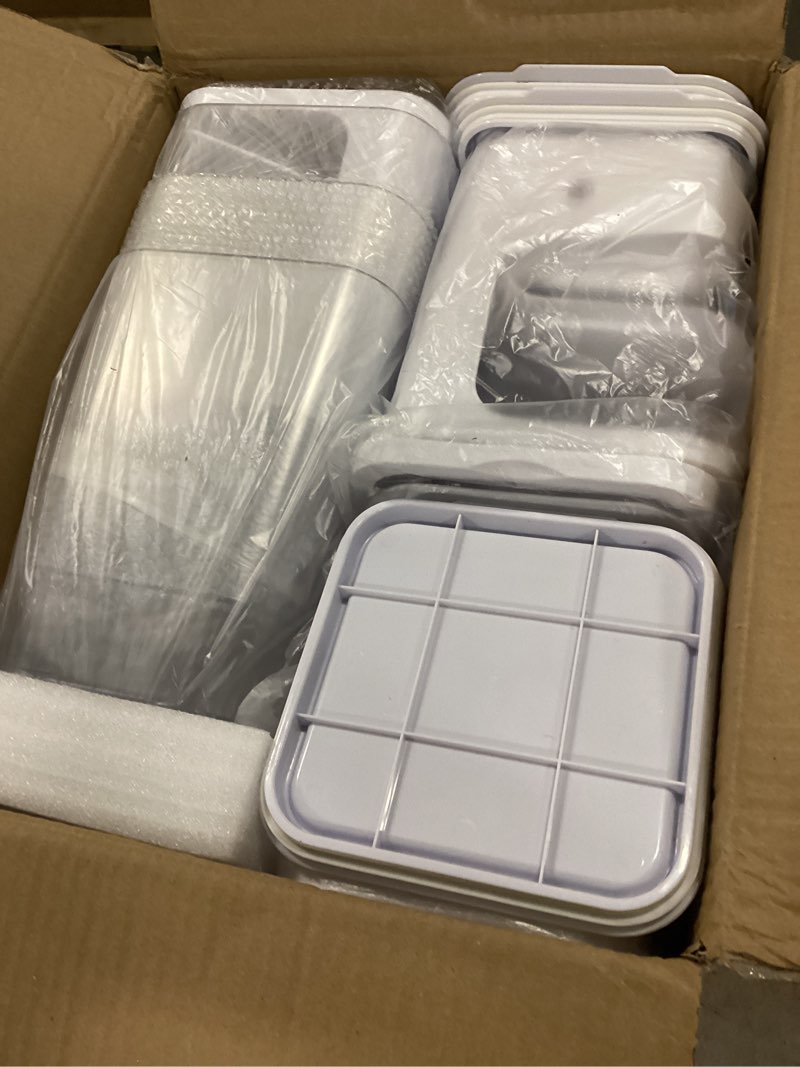 Condition photo showing Good Condition for cereal dispenser countertop, 5l cereal containers storage dispenser for pantry, large dry food cereal dispenser, not easy to crush cereal, can hold oatmeal, candy, snack, grain, pet food (white, 1pc) 5l, white, 1pc
