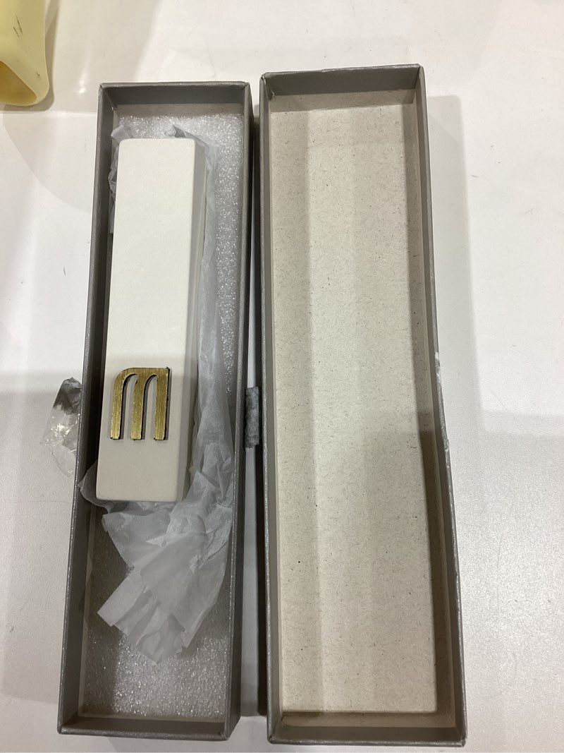 Condition photo showing As Is for A&S Mezuzot Modern Concrete Mezuzah Case with Scroll, Easy Peel and Stick Mezuza (Ivory+ Gold Shin, 5 Inches)