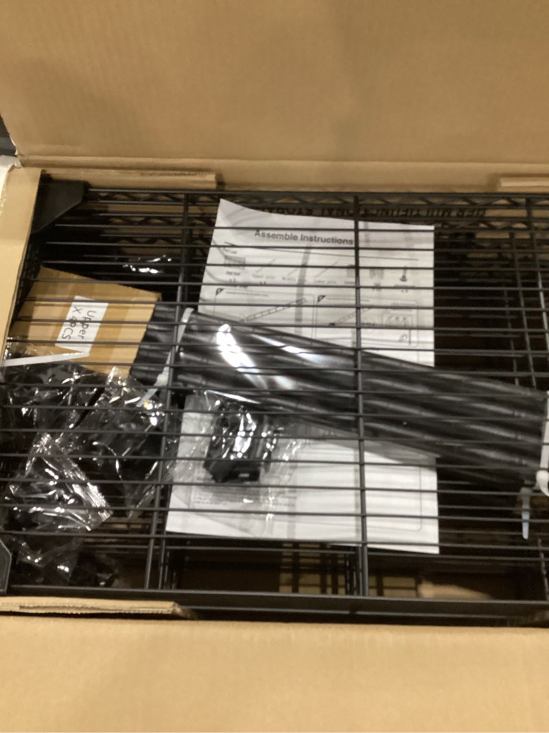 Condition photo showing New/Like New for 5 Tier Shelving Unit, 176 LBS Per Shelf Height Adjustable Narrow Storage Shelves, Heavy Duty Metal Garage Metal Shelves for Kitchen, Restaurant, Pantry, Laundry, 23"x 13.4"x 59", Black Black 5-Tier