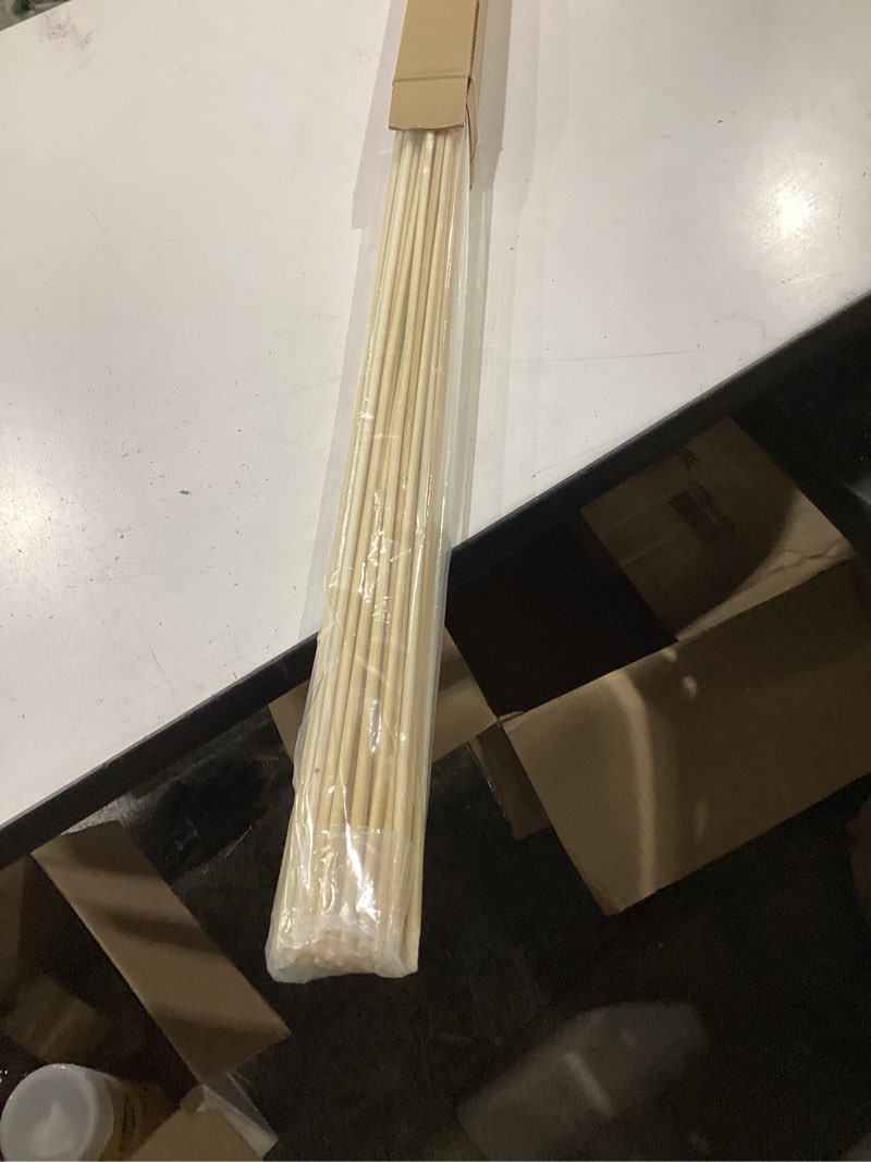 Condition photo showing New/Like New for 50 pcs smore sticks for fire pit extra long - thick 36 inch long smores sticks for fire pit, suitable for crafts & flower bouquets - 5mm thick bamboo skewers for smores, meat, kabobs, hot dogs, fruits