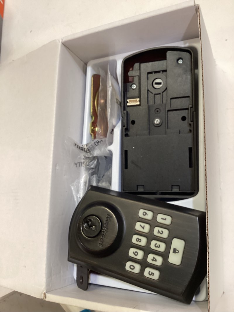 Condition photo showing As Is for kwikset smartcode 260 keyless entry electronic keypad deadbolt door lock with auto-lock, custom user codes, advanced security in venetian bronze traditional