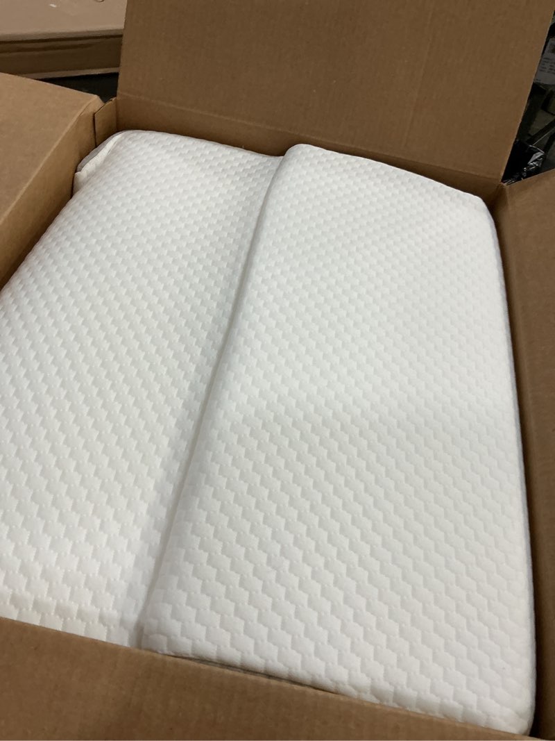 Condition photo showing As Is for 3PCS Wedge Pillow Set for After Surgery, Wedge Pillow for Acid Reflux Relief, Bed Wedge Pillow With Adjustable 9&12inch for Headboard,Sleeping, Orthopedic Memory Foam for Neck&Back Support, White/Grey Adjustable Wedge+1 Pillow White/Grey