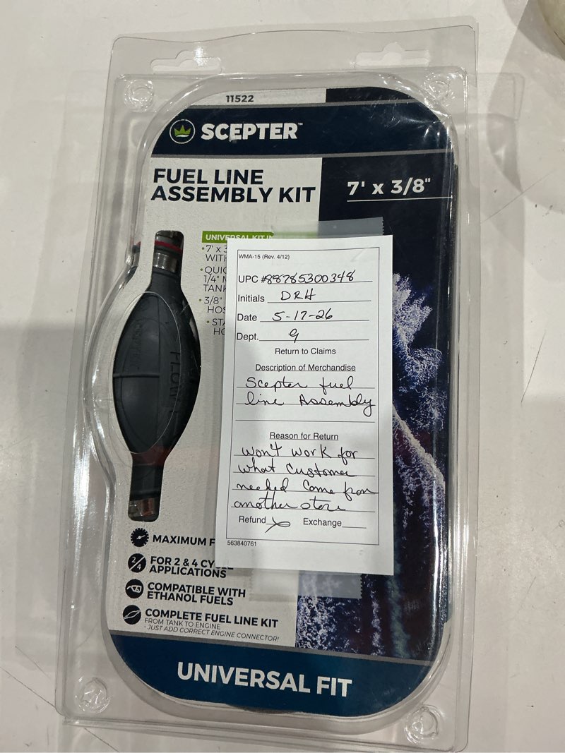 Condition photo showing Good Condition for scepter, 11522, universal marine tank fuel line assembly kit, 3/8"