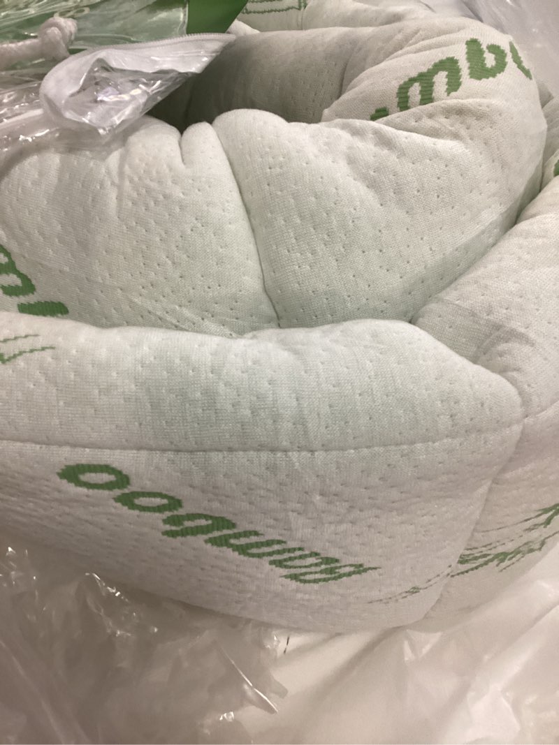 Condition photo showing As Is for ultra soft full size mattress topper - viscose made from bamboo pillow top mattress pad for back pain relief - naturally cooling for hot sleepers, green green full