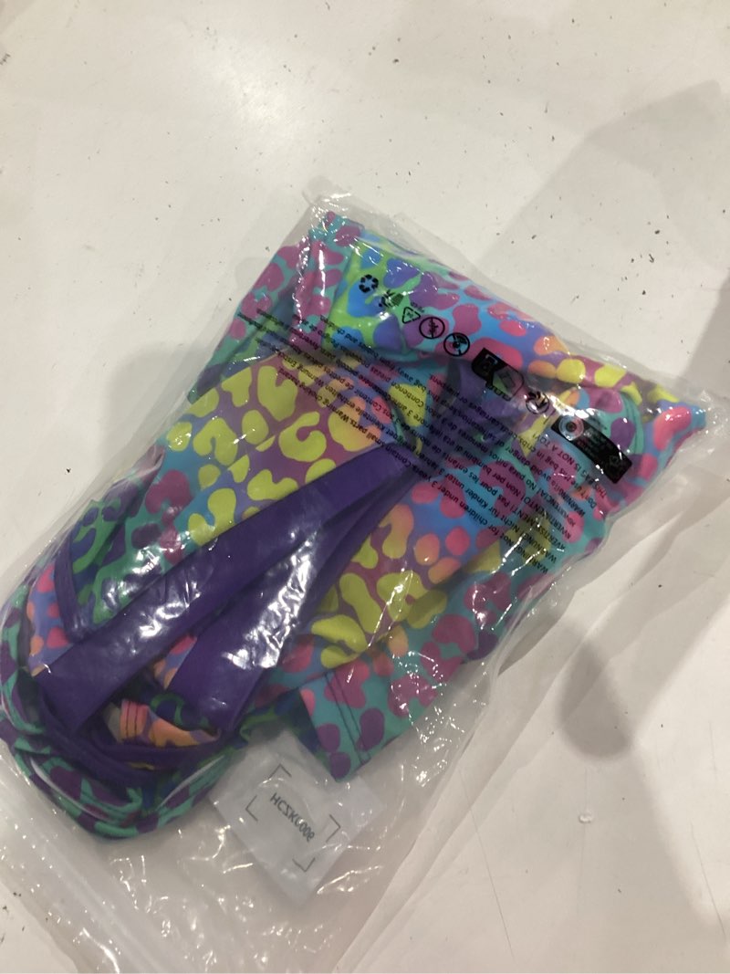 Condition photo showing As Is for uideazone girls 3 piece bathing suit summer upf 50+ racerback swimsuit with shorts beach tankini sets 8-16 years 8-9 years a1-butterfly