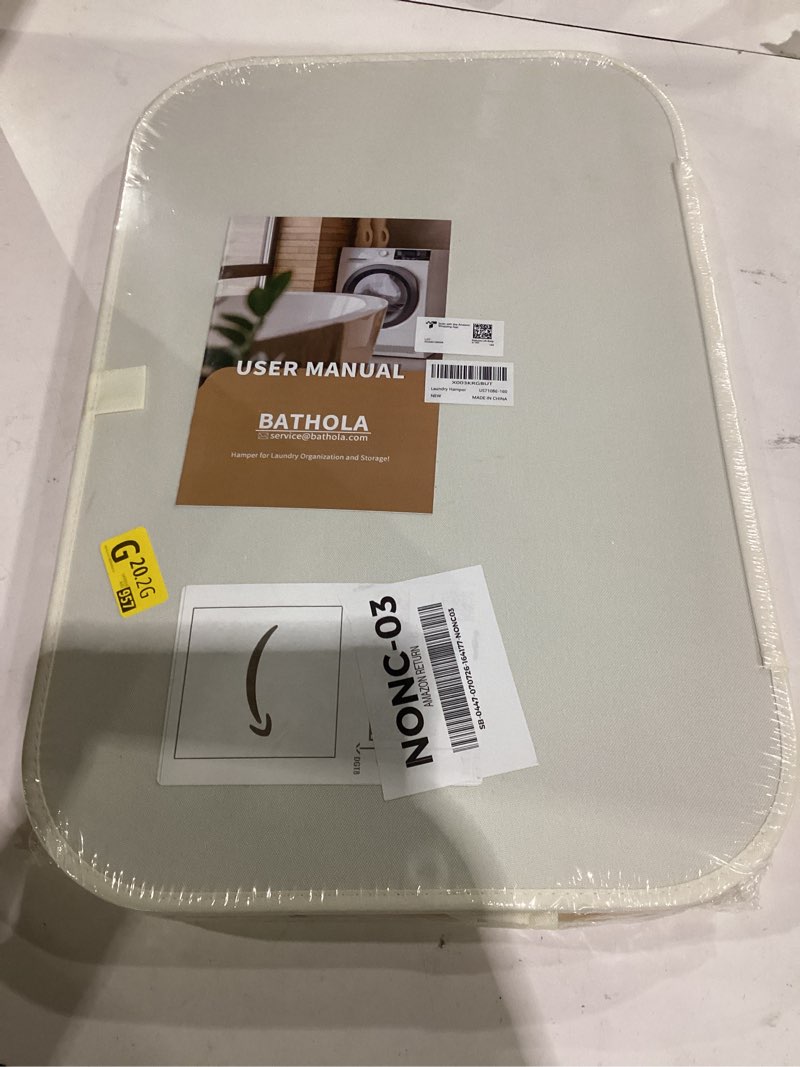 Condition photo showing Good Condition for hampers for laundry basket with lid, 160l extra large laundry hamper 3 section dirty clothes hampers for laundry divided laundry basket organizer for bedroom,laundry room,dirty clothing hamper,beige