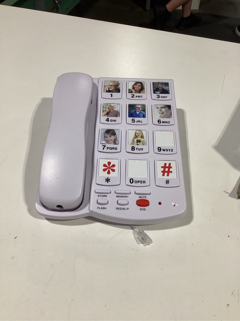 Condition photo showing Good Condition for big button phone for seniors, uvital senior landline phones for elderly with 10 one-touch dialing big buttons, corded landline telephone with sos emergency button, replaceable photo, adjustable volume 04-all white