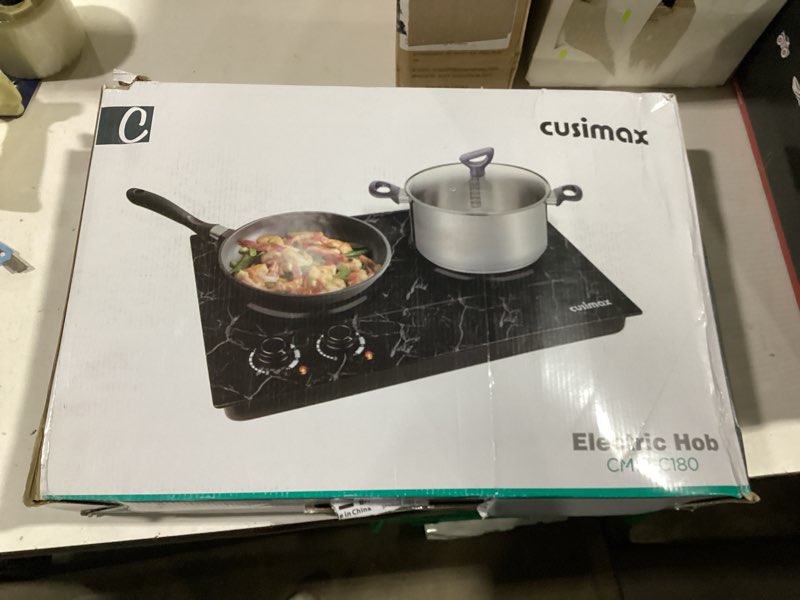 Condition photo showing Good Condition for 2-burner 7.1 in. black electric hot plate with durable stainless-steel housing