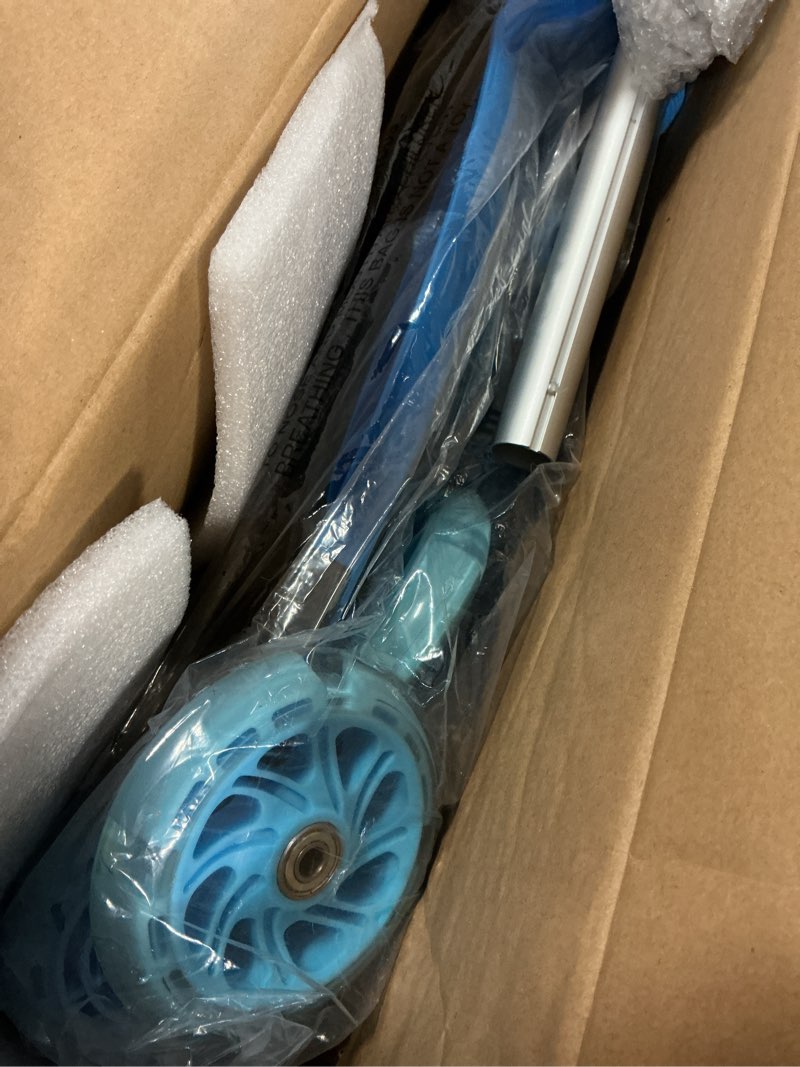 Condition photo showing Good Condition for gotrax ks1 kids kick scooter, led lighted wheels and 3 adjustable height handlebars, lean-to-steer & widen anti-slip deck, 3 wheel scooter for boys & girls ages 2-8 and up to 110 lbs blue