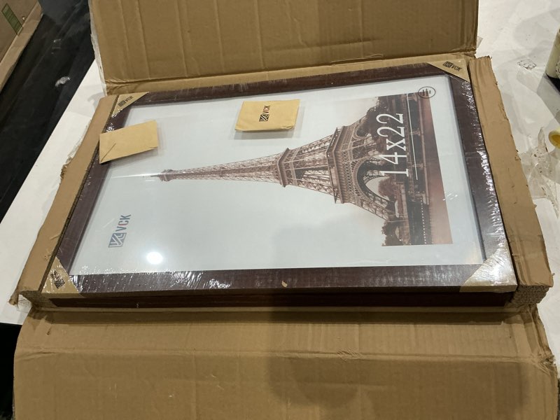 Condition photo showing Good Condition for vck 22.375x34 solid wood poster frames - black picture frame with wall mounting hanging, 3 pack black a1 3 pack