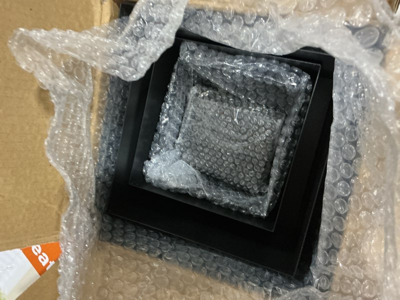 Condition photo showing Good Condition for metal buffet risers,4pcs food risers for buffet table 5in to 8in display stand with mini acrylic signs for catering dessert collectibles jewelry figures show matte black cube boxes nesting risers with hollow bottoms matte black regular(5in to 8in)