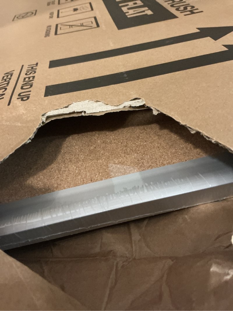 Condition photo showing Good Condition for office depot® brand cork bulletin board, 24" x 36", aluminum metal frame with silver finish