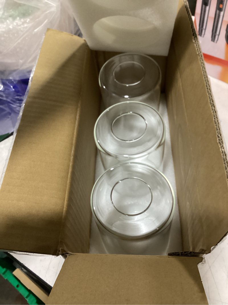 Condition photo showing New/Like New for 3-pack clear glass shade, glass lamp shade covers replacements for light fixtures, 1-5/8-inch fitter globes & shades for chandelier wall sconces pendant lights bath vanity lights clear glass 3 pack